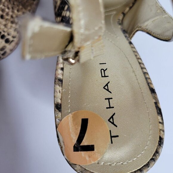 Tahari snake print platform slingback Heels Size 7M - Picture 6 of 12